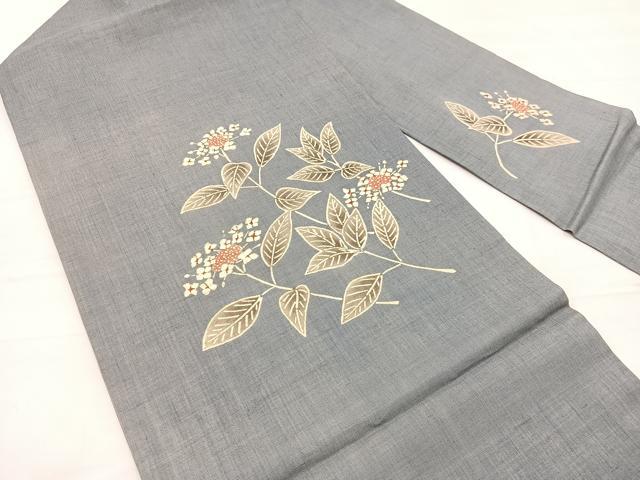 平和屋着物＊夏物　九寸名古屋帯　紫陽花　麻　逸品　BAAX7927hv