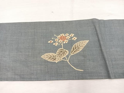 平和屋着物＊夏物　九寸名古屋帯　紫陽花　麻　逸品　BAAX7927hv