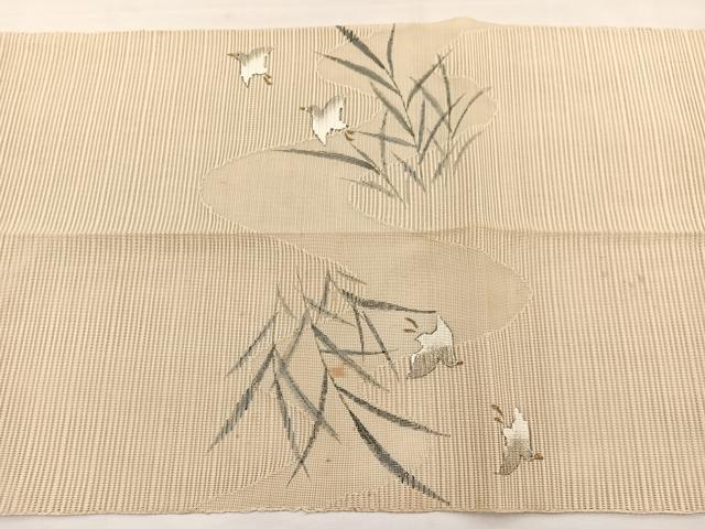 平和屋着物＊夏物　八寸名古屋帯　絽綴れ　作家物　手描き　立波飛鳥文　金銀彩　正絹　逸品　BAAX7931hv