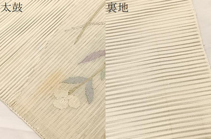 平和屋着物＊夏物　八寸名古屋帯　絽綴れ　椿　金銀糸　正絹　逸品　未使用　BAAX7932hv