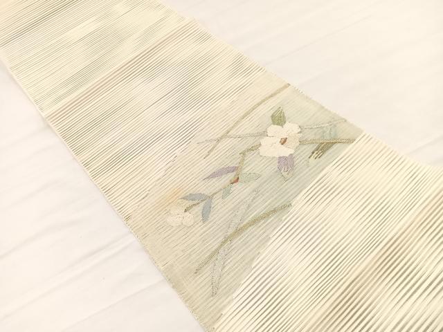 平和屋着物＊夏物　八寸名古屋帯　絽綴れ　椿　金銀糸　正絹　逸品　未使用　BAAX7932hv