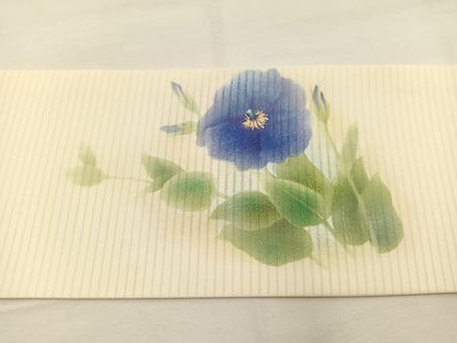 平和屋着物＊夏物　絽塩瀬　九寸名古屋帯　作家物　草花文　金彩　正絹　逸品　BAAX7942hv