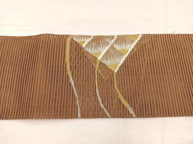 平和屋着物＊夏物　八寸名古屋帯　絽綴れ　幾何学文様　金銀糸　正絹　逸品　BAAX7943hv