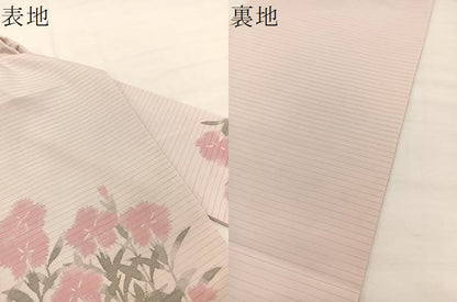 平和屋着物＊夏物　絽塩瀬　九寸名古屋帯　草花文　ろうけつ染め　正絹　逸品　BAAX7944hv