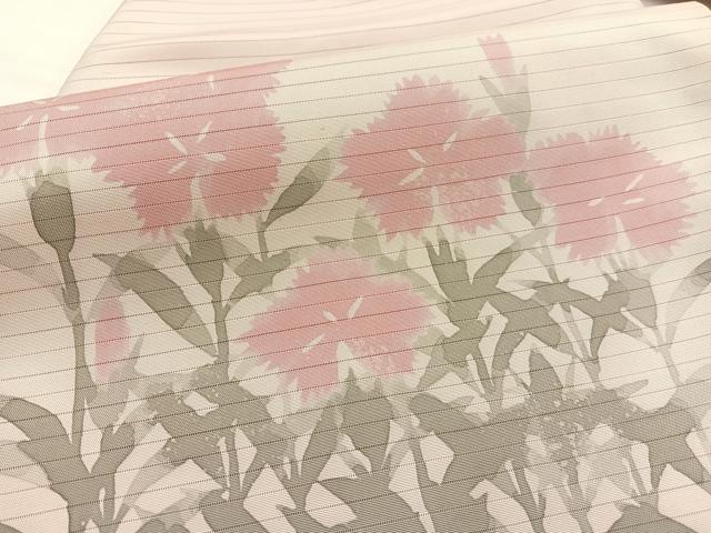 平和屋着物＊夏物　絽塩瀬　九寸名古屋帯　草花文　ろうけつ染め　正絹　逸品　BAAX7944hv