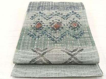 平和屋着物＊夏物　八寸名古屋帯　羅　幾何学文様　正絹　逸品　未使用　BAAX7945hv