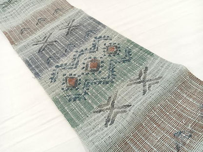平和屋着物＊夏物　八寸名古屋帯　羅　幾何学文様　正絹　逸品　未使用　BAAX7945hv