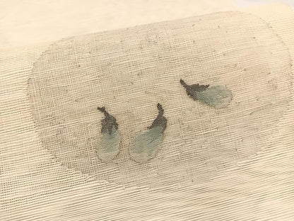 平和屋着物＊夏物　八寸名古屋帯　すくい織　成り物　茄子　銀糸　正絹　逸品　BAAX7949hv