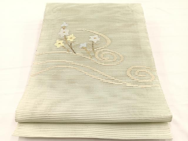 平和屋着物＊夏物　八寸名古屋帯　絽綴れ　流水花文　金銀糸　正絹　逸品　BAAX7951hv