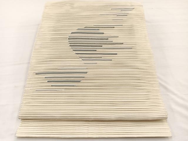 平和屋着物＊夏物　八寸名古屋帯　絽綴れ　流線文様　金銀糸　正絹　逸品　BAAX7952hv