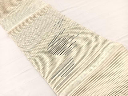平和屋着物＊夏物　八寸名古屋帯　絽綴れ　流線文様　金銀糸　正絹　逸品　BAAX7952hv