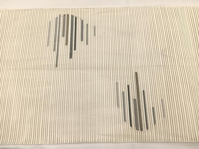 平和屋着物＊夏物　八寸名古屋帯　絽綴れ　流線文様　金銀糸　正絹　逸品　BAAX7952hv