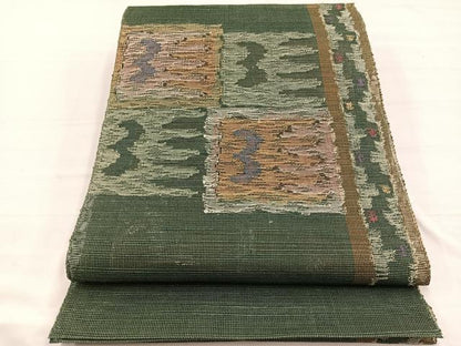 平和屋着物＊夏物　1854年創業　帯屋捨松　八寸名古屋帯　抽象文様　正絹　逸品　BAAX7953hv