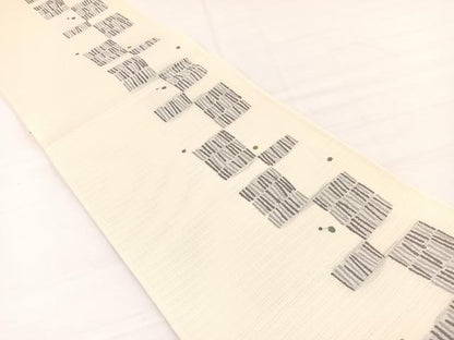 平和屋着物＊夏物　六通柄袋帯　唐織　幾何学文様　正絹　逸品　BAAX7957hv