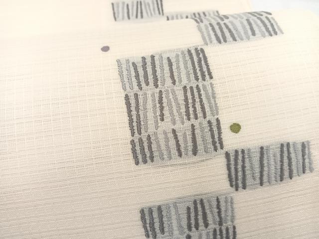 平和屋着物＊夏物　六通柄袋帯　唐織　幾何学文様　正絹　逸品　BAAX7957hv