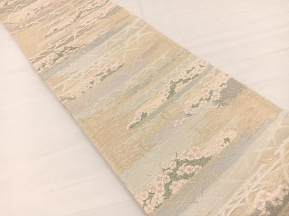 平和屋着物＊夏物　六通柄袋帯　唐織　薫風　草花文　金銀糸　正絹　逸品　BAAX7959hv