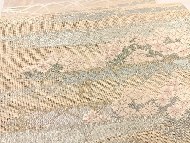 平和屋着物＊夏物　六通柄袋帯　唐織　薫風　草花文　金銀糸　正絹　逸品　BAAX7959hv