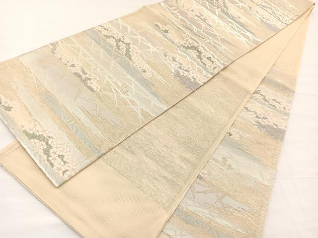 平和屋着物＊夏物　六通柄袋帯　唐織　薫風　草花文　金銀糸　正絹　逸品　BAAX7959hv