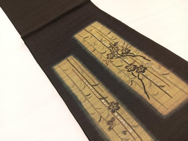 平和屋着物＊夏物　太鼓柄袋帯　短冊花文　正絹　逸品　BAAX7962hv