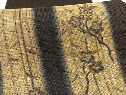 平和屋着物＊夏物　太鼓柄袋帯　短冊花文　正絹　逸品　BAAX7962hv