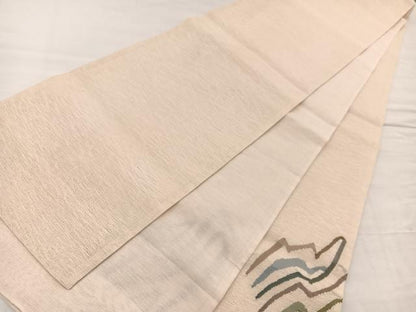 平和屋着物＊夏物　太鼓柄袋帯　すくい織　抽象文様　正絹　逸品　BAAX7963hv
