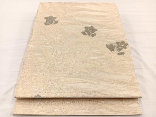平和屋着物＊夏物　織物一筋名門　織悦　全通柄　本袋帯　桔梗　金糸　正絹　逸品　BAAX7969hv