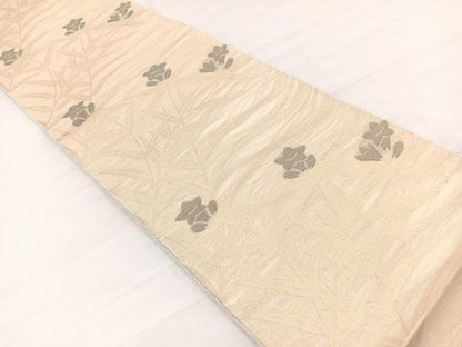 平和屋着物＊夏物　織物一筋名門　織悦　全通柄　本袋帯　桔梗　金糸　正絹　逸品　BAAX7969hv