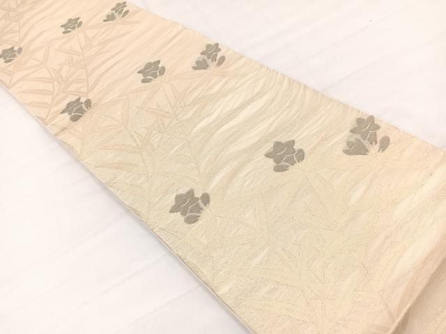 平和屋着物＊夏物　織物一筋名門　織悦　全通柄　本袋帯　桔梗　金糸　正絹　逸品　BAAX7969hv