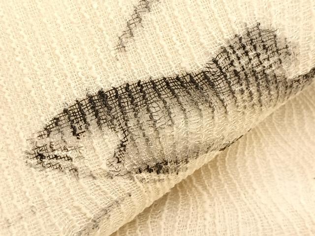 平和屋着物＊夏物　九寸名古屋帯　作家物　手描き　魚　正絹　逸品　BAAX7980hv