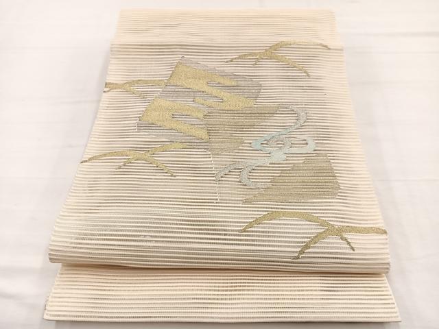 平和屋着物＊夏物　八寸名古屋帯　絽綴れ　色紙流水文　金銀糸　正絹　逸品　BAAX7983hv