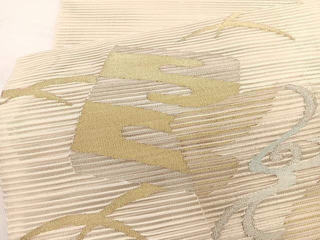 平和屋着物＊夏物　八寸名古屋帯　絽綴れ　色紙流水文　金銀糸　正絹　逸品　BAAX7983hv