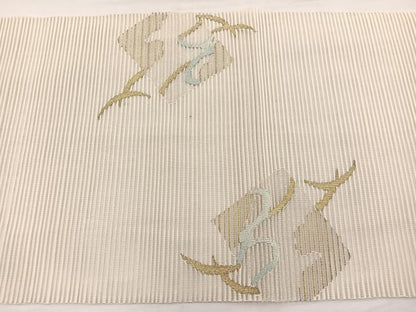 平和屋着物＊夏物　八寸名古屋帯　絽綴れ　色紙流水文　金銀糸　正絹　逸品　BAAX7983hv