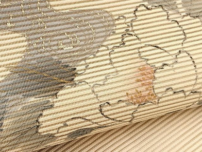 平和屋着物＊夏物　英王室献上友禅作家　木下勝功　八寸名古屋帯　絽綴れ　手描き　牡丹　金銀彩　正絹　逸品　未使用　BAAX7988hv