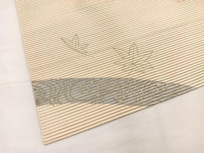 平和屋着物＊夏物　英王室献上友禅作家　木下勝功　八寸名古屋帯　絽綴れ　手描き　牡丹　金銀彩　正絹　逸品　未使用　BAAX7988hv