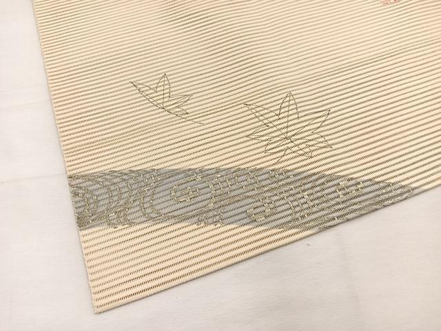 平和屋着物＊夏物　英王室献上友禅作家　木下勝功　八寸名古屋帯　絽綴れ　手描き　牡丹　金銀彩　正絹　逸品　未使用　BAAX7988hv