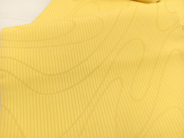 平和屋着物＊夏物　九寸名古屋帯　流線文　支子色　正絹　逸品　BAAX7990hv