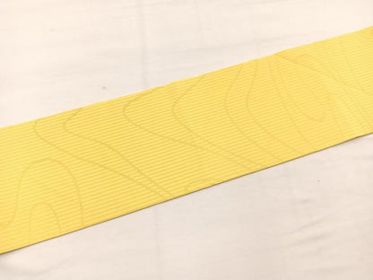 平和屋着物＊夏物　九寸名古屋帯　流線文　支子色　正絹　逸品　BAAX7990hv
