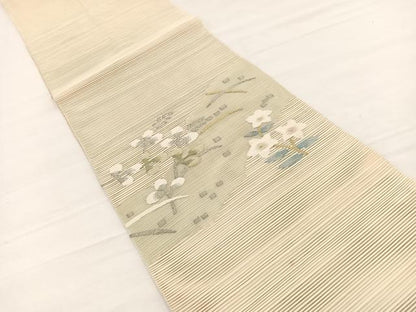 平和屋着物＊夏物　八寸名古屋帯　絽綴れ　秋草文　金銀糸　正絹　逸品　BAAX7991hv