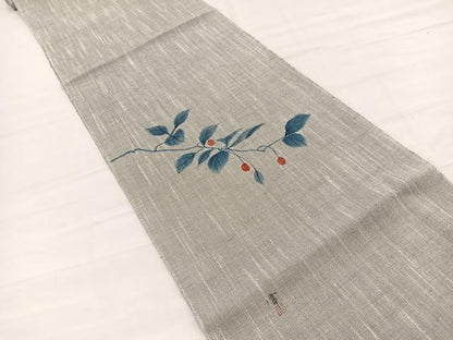 平和屋着物＊夏物　八寸名古屋帯　作家物　手描き　南天文　BAAX7992hv