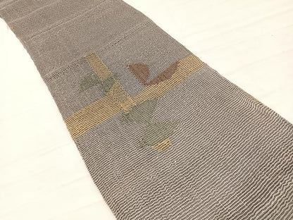 平和屋着物＊夏物　八寸名古屋帯　幾何学文様　正絹　逸品　BAAX7993hv