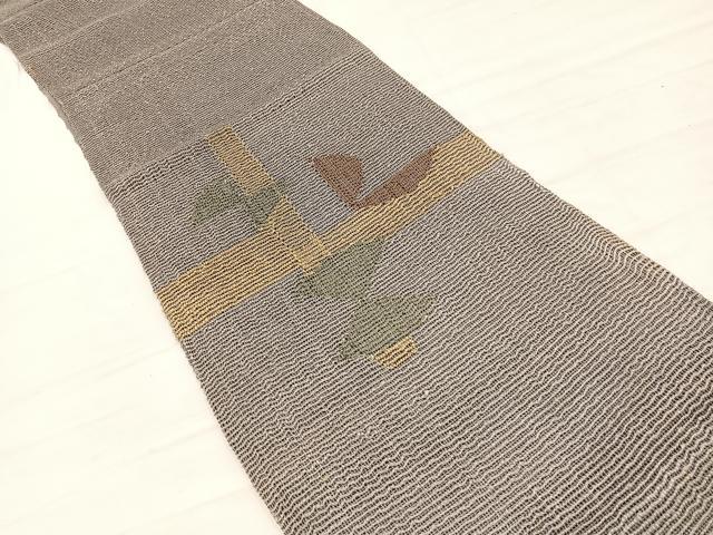 平和屋着物＊夏物　八寸名古屋帯　幾何学文様　正絹　逸品　BAAX7993hv