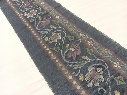 平和屋着物＊夏物　1854年創業　帯屋捨松　八寸名古屋帯　花唐草文　正絹　逸品　BAAX7994hv