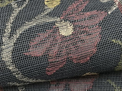 平和屋着物＊夏物　1854年創業　帯屋捨松　八寸名古屋帯　花唐草文　正絹　逸品　BAAX7994hv
