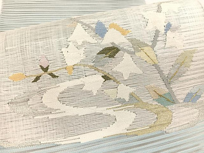 平和屋着物＊夏物　八寸名古屋帯　絽綴れ　流水花文　金銀糸　正絹　逸品　BAAX7995hv