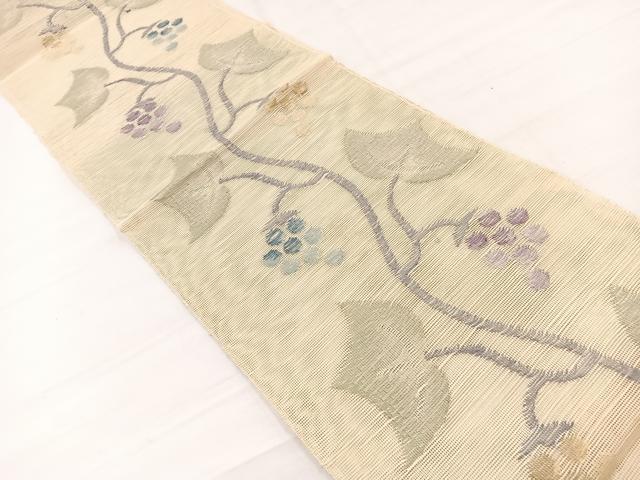 平和屋着物＊夏物　1854年創業　帯屋捨松　八寸名古屋帯　葡萄　正絹　逸品　BAAX7996hv