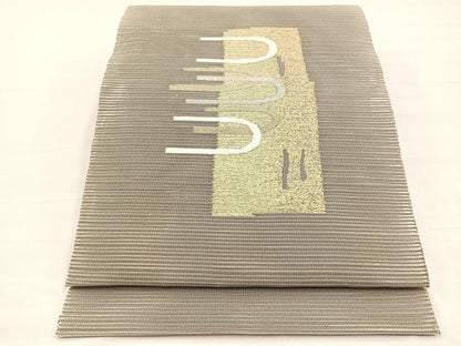 平和屋着物＊夏物　八寸名古屋帯　絽綴れ　抽象文様　金銀糸　正絹　逸品　BAAX7998hv