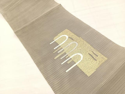 平和屋着物＊夏物　八寸名古屋帯　絽綴れ　抽象文様　金銀糸　正絹　逸品　BAAX7998hv