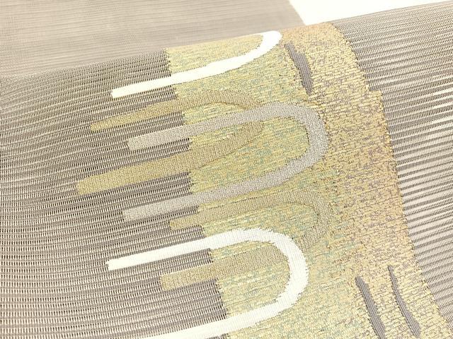 平和屋着物＊夏物　八寸名古屋帯　絽綴れ　抽象文様　金銀糸　正絹　逸品　BAAX7998hv