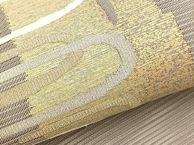 平和屋着物＊夏物　八寸名古屋帯　絽綴れ　抽象文様　金銀糸　正絹　逸品　BAAX7998hv