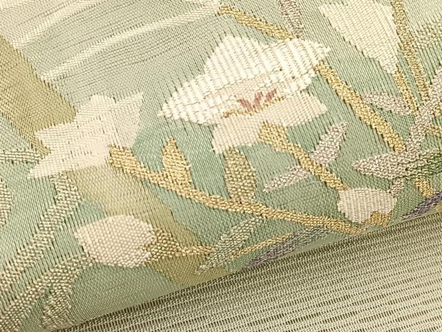 平和屋着物＊夏物　八寸名古屋帯　絽綴れ　地紙花文　金銀糸　正絹　逸品　BAAX7999hv